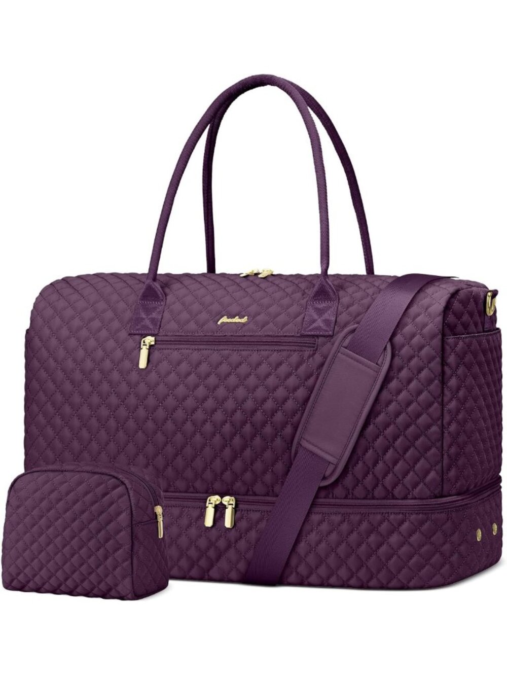Stylish Travel Duffle Bag for Women - Weekender with Shoe Compartment, Dark
